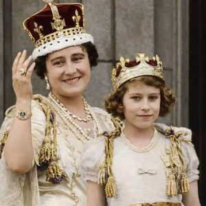 Queen Mother Elizabeth and her daughter, later to be Queen Elizabeth.